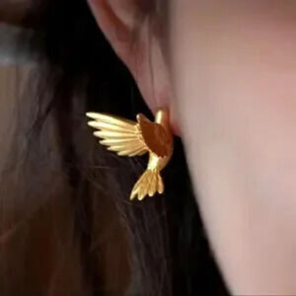 Hummingbird Gold Stud Earrings